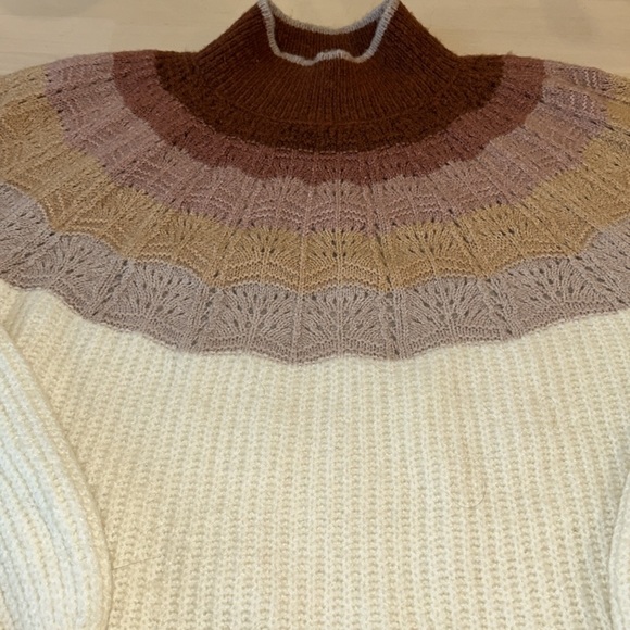 Maurices Ombre Mock Neck Pullover Sweater Plus Size XXL Cream Mauve Pink Rust - Picture 6 of 11